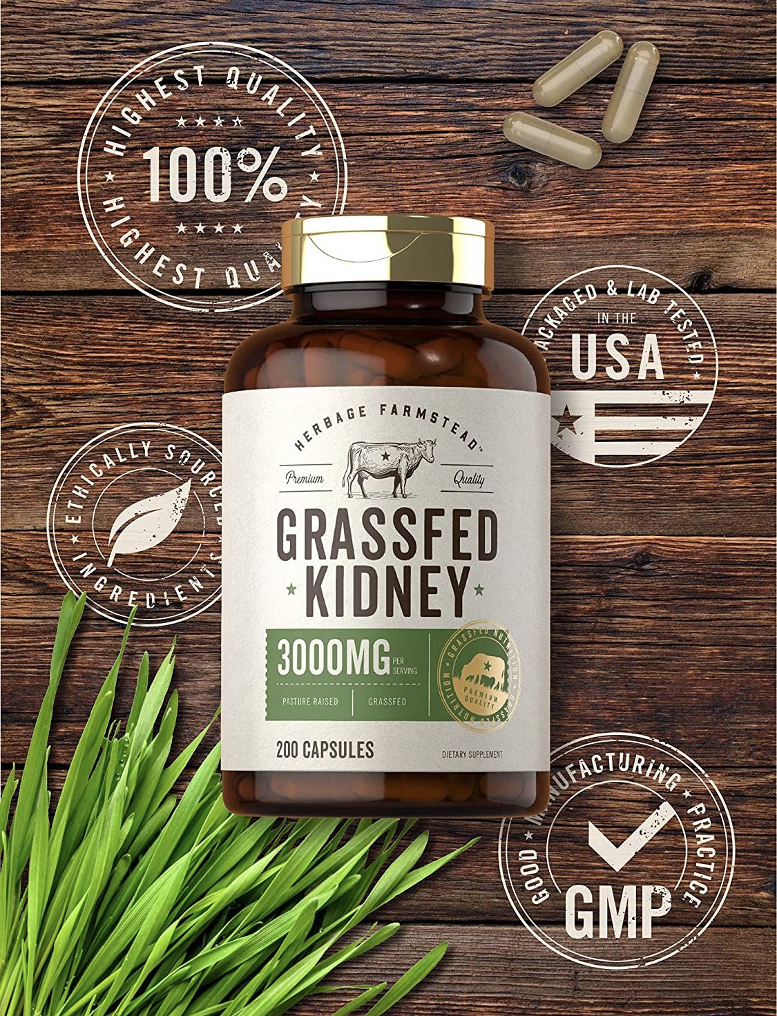 Grassfed Beef Kidney Capsules - sharing