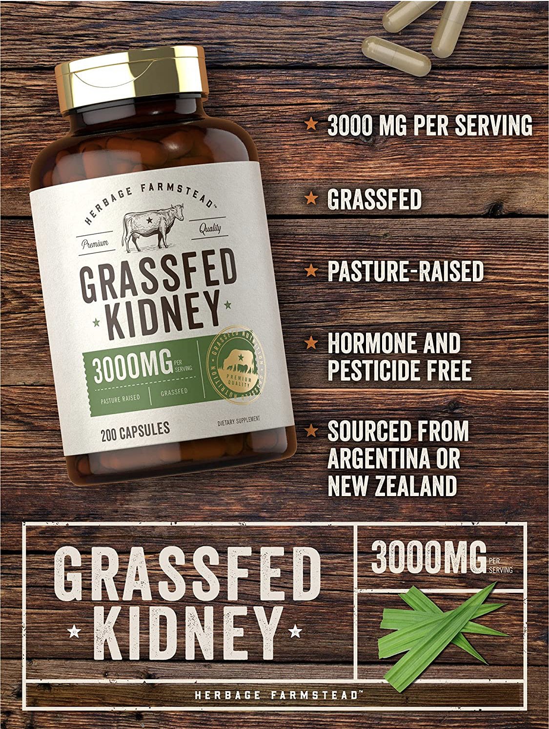 Grassfed Beef Kidney Capsules - sharing