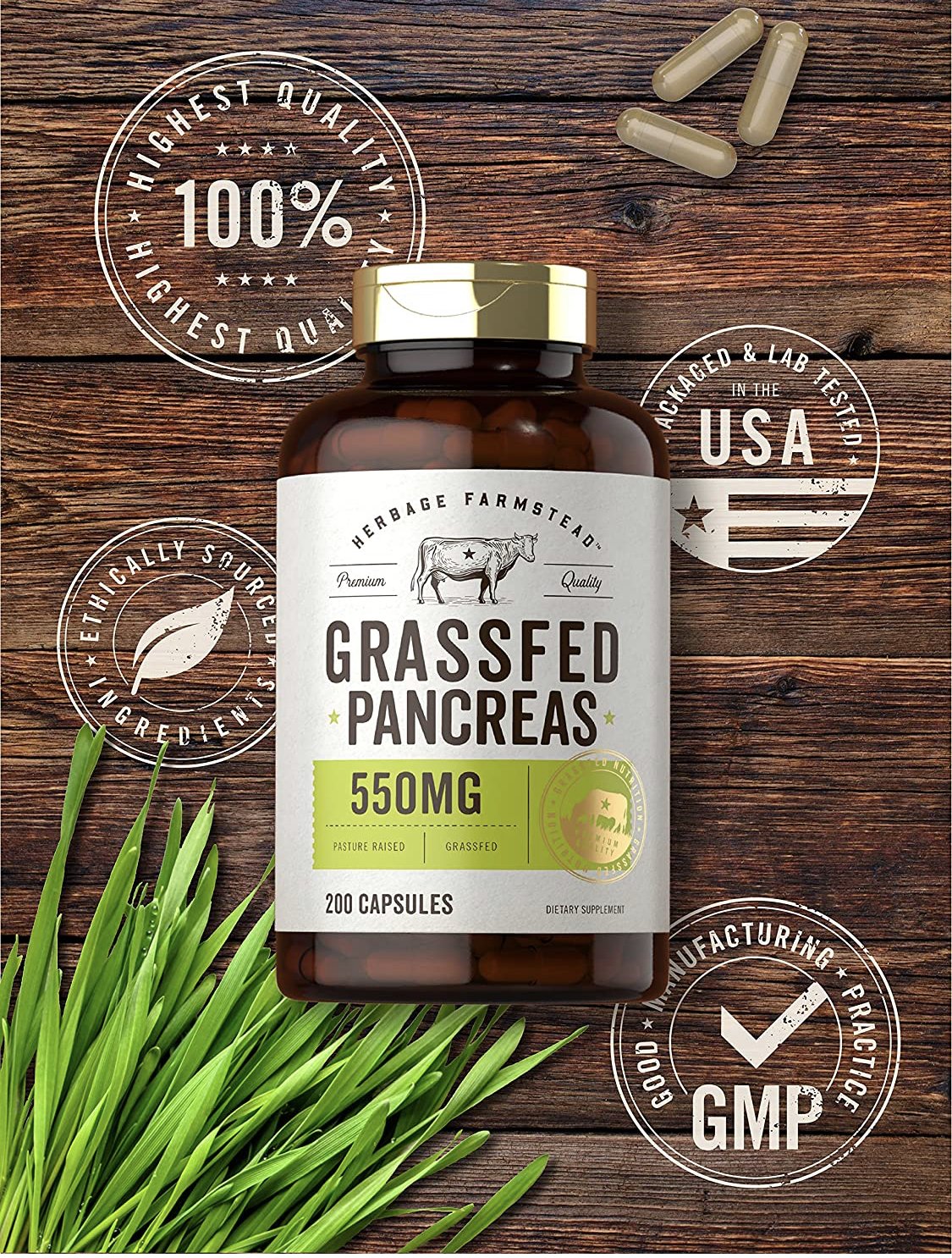 Grass Fed Beef Pancreas 550mg - sharing