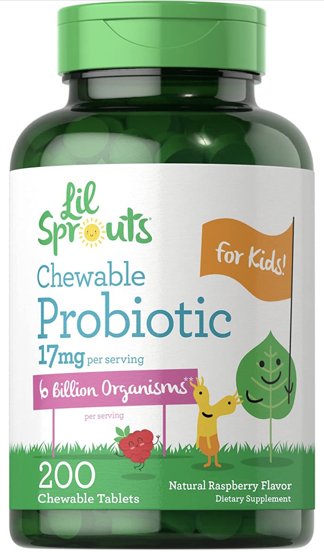 Chewable Probiotics for Kids | 3 Billion CFUs | Natural Raspberry Flavor - sharing