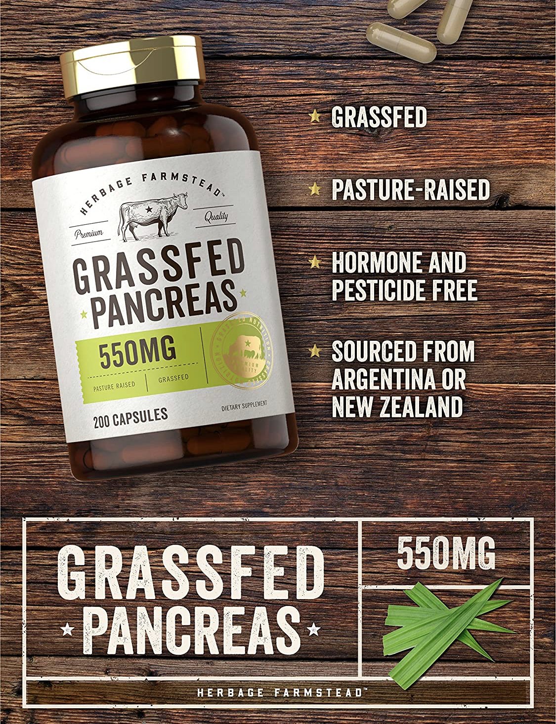 Grass Fed Beef Pancreas 550mg - sharing