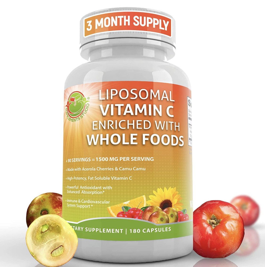 Liposomal Vitamin C - Organic Acerola Cherries & Camu Camu High Potency Vitamin C - sharing