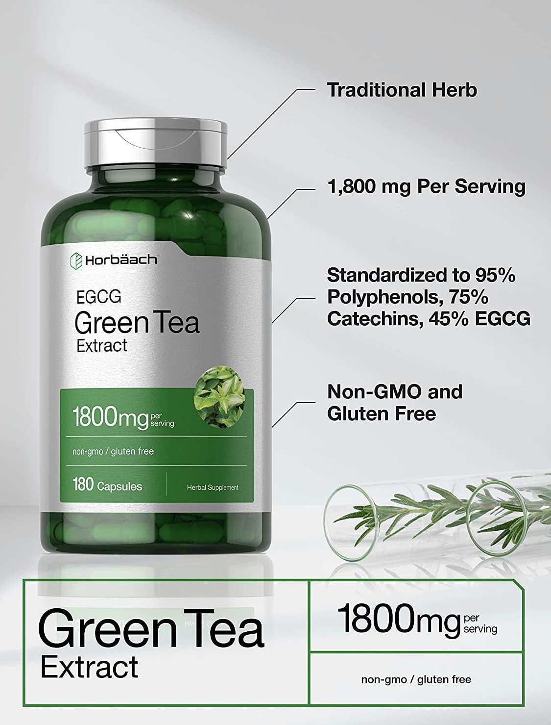 EGCG Green Tea Extract Pills | Max Potency | Horbaach - sharing