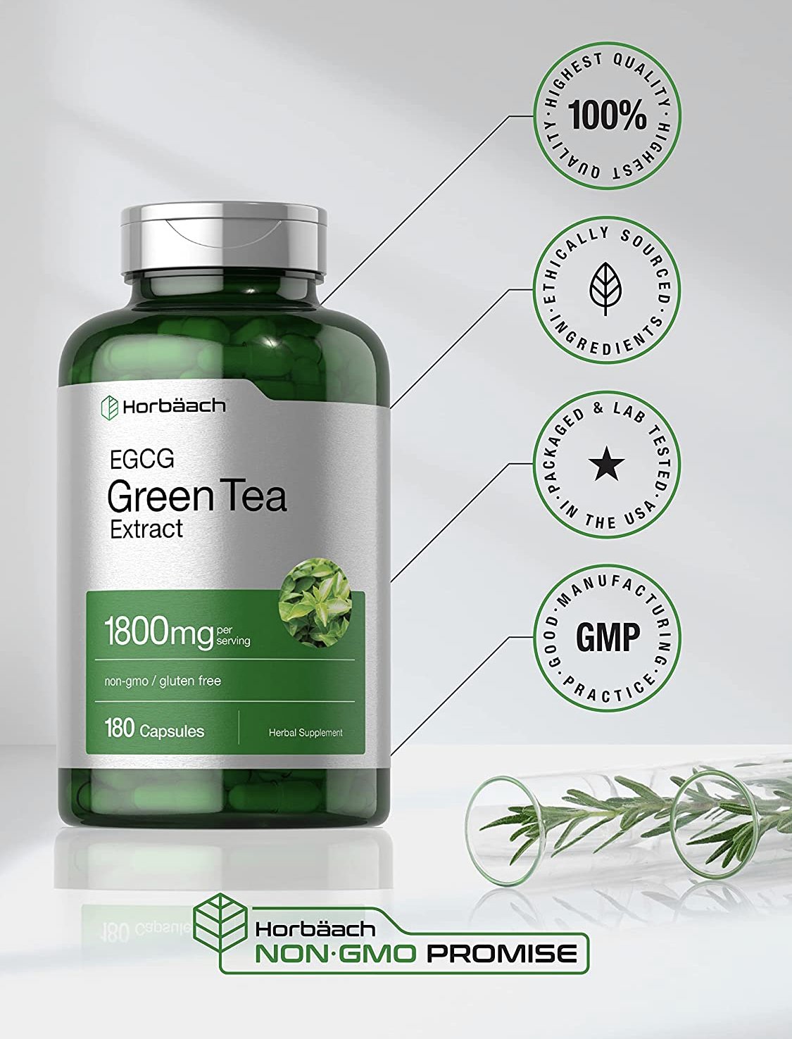 EGCG Green Tea Extract Pills | Max Potency | Horbaach - sharing