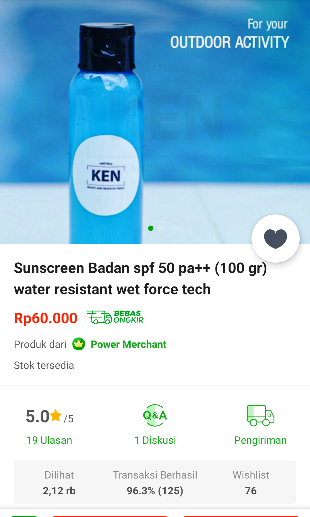 Jual Body Sunscreen Spf50++